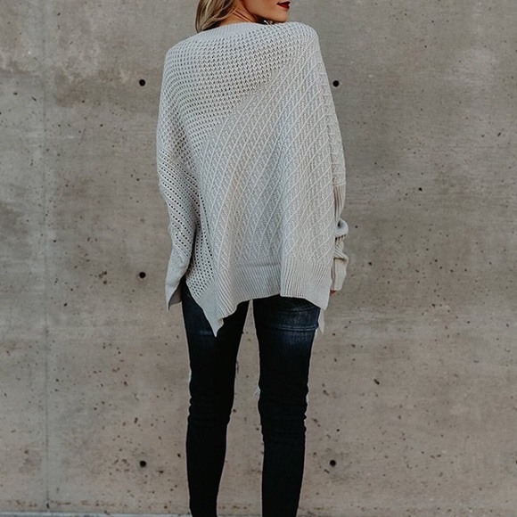 Asymmetrical Zipper Detail Loose Knit Sweater - Picture 4 of 4